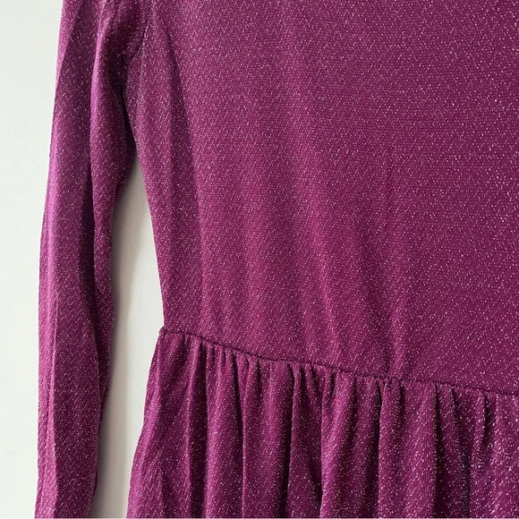 Metallic / Glitter Magenta Pink Mini Dress - Picture 4 of 7